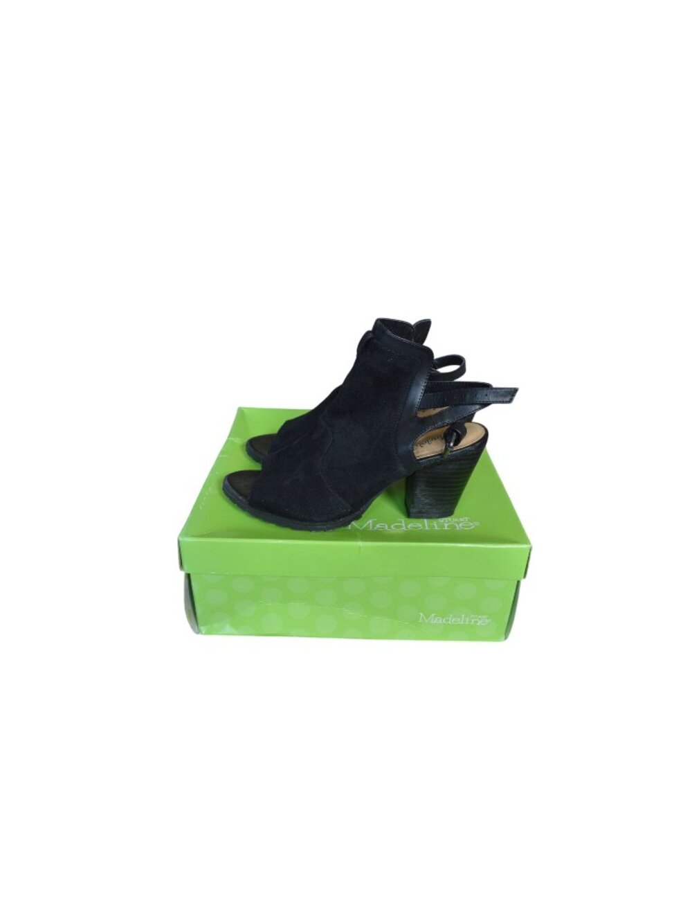 Madeline Stuart Winslow Black Peep Toe Ankle Booties Women's Size 7 Fall Boho